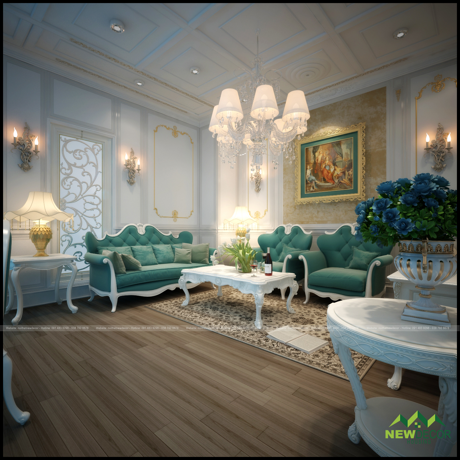 Hai gam màu tạo nên không gian rộng mở nhẹ nhàng hơn cho căn phòng mà vẫn giữ được nét phong cách cổ điển. 